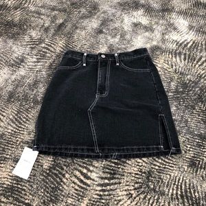 Black denim skirt